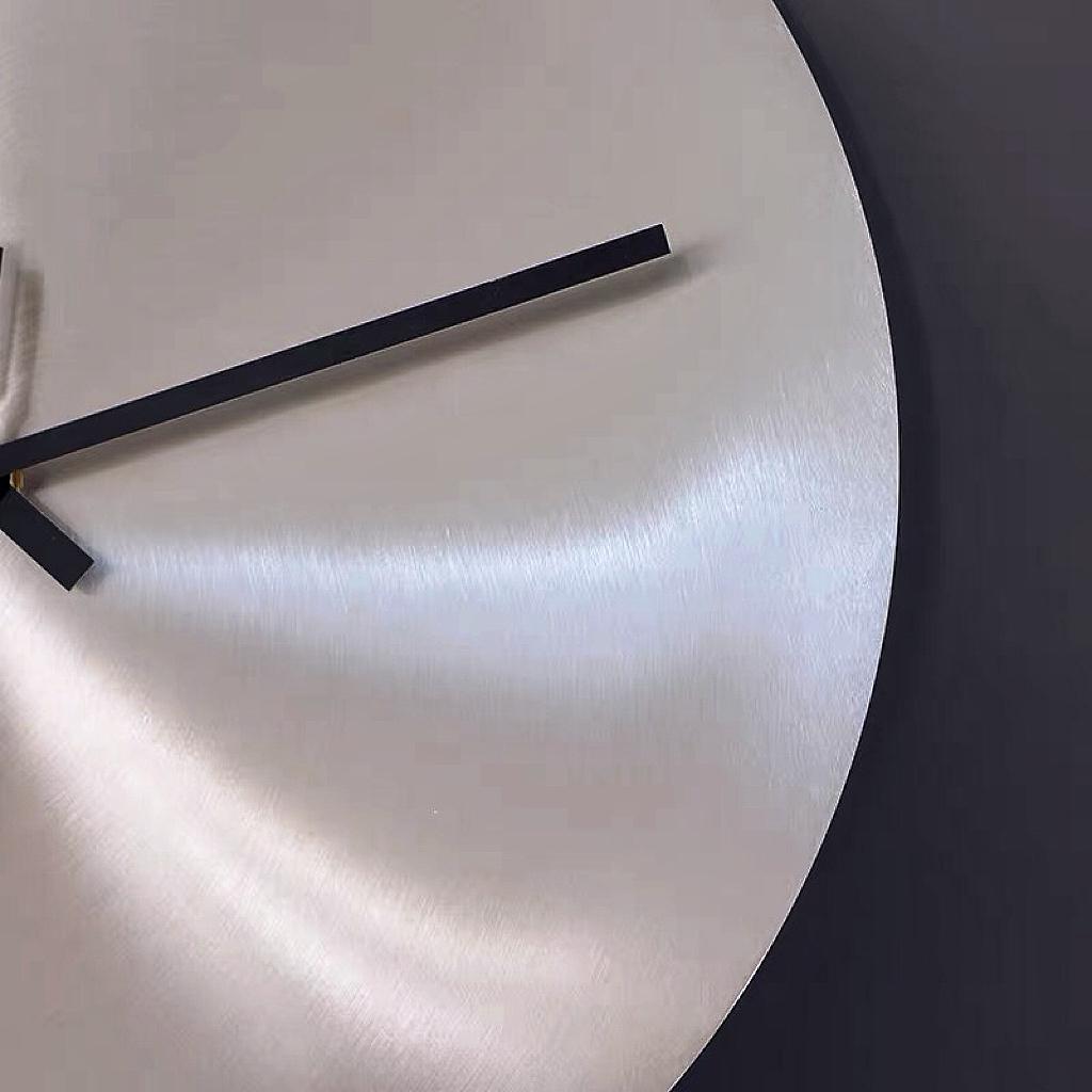 Number Less Clock Pattern Minimal Metallic Wall Clock, Modern Numberless Clock for Living Room ...