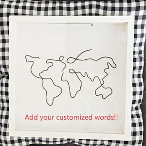 Custom Travel Memory Box 15in, Personalized Ticket Keeper, World Map Couples Gift, Adventure Keepsake， Ticket Stud Collector Gift for Couple