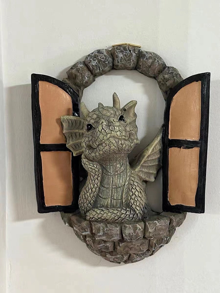Exquisite Dragon Balcony Garden Wall Decor, Creative Wall Decor, Resin ...