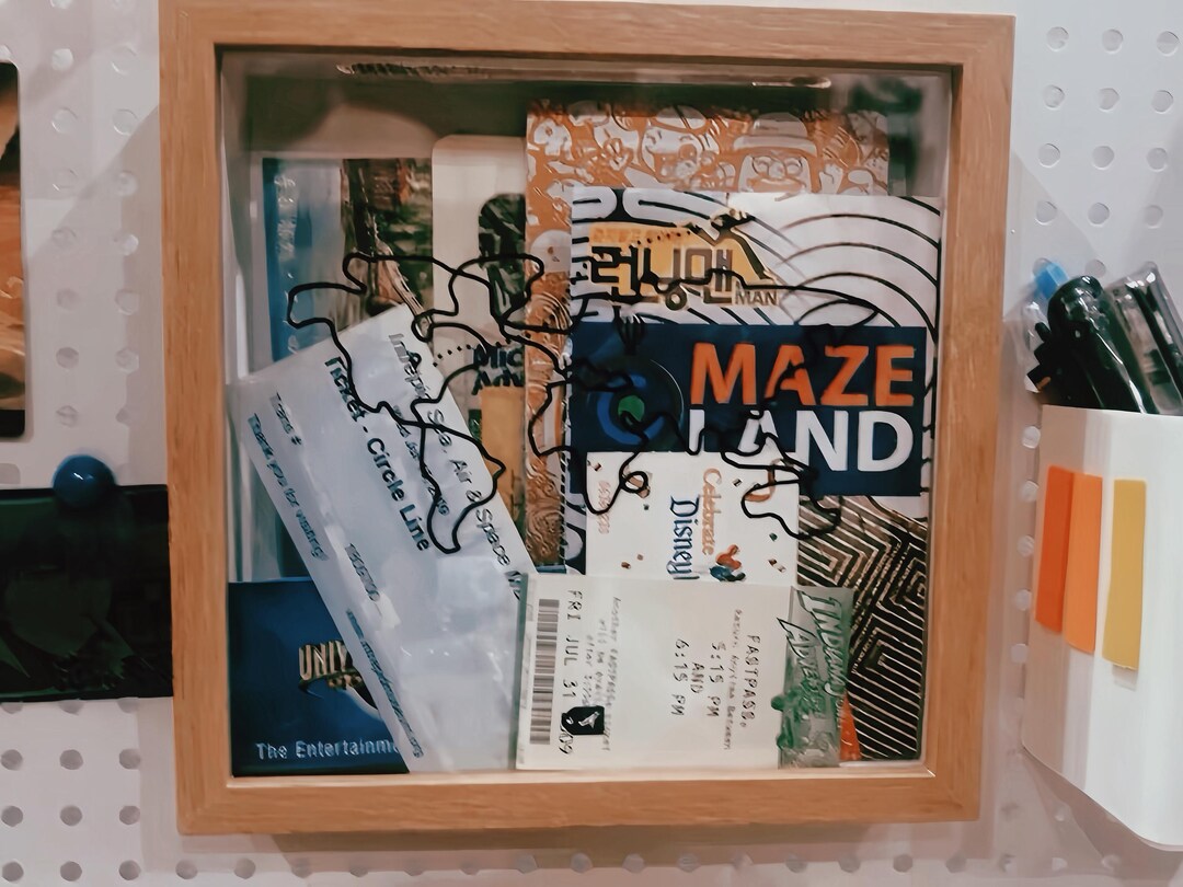 Personalized World Map Ticket Display Box: Custom Travel Memory Frame ...