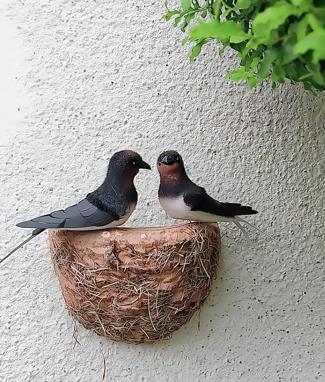 ツバメの巣の壁掛け彫刻、リアルな鳥の住処、自然装飾、2026年の新築
