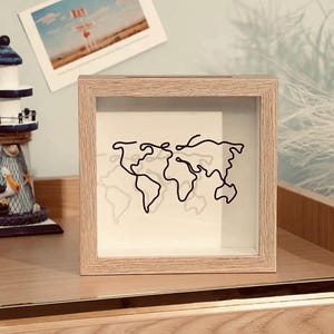 Personalized World Map Ticket Memory Box: Travel Keepsake Display ...