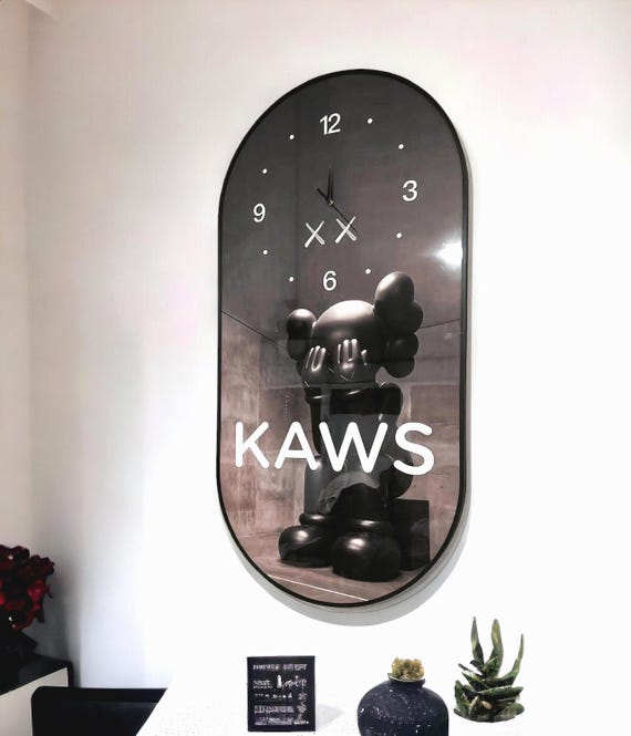 KAWS-Inspired Customized Wall Clock, 2026 Artsy Wall Clock Room Decor for Men, Oversize KAWS Wall Clock, Customized Christmas Gift