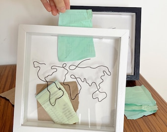 Custom Travel Ticket Stub Memory Box: Couple's Keepsake Display