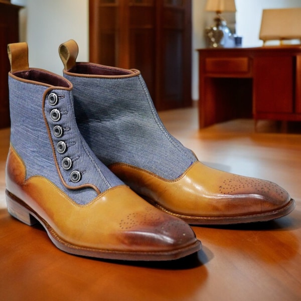 Handmade Leather Boots for Men | Premium Craftsmanship & Style | Button Closer ankle boots