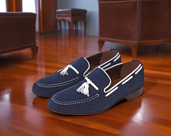 Werten Sie Ihren Stil mit handgefertigten Wildleder-Quasten-Loafern auf Hochwertige Schuhe für Herren