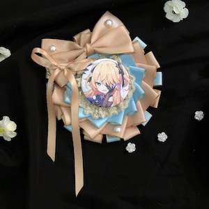 Pin Badge Rosette,Ita Bag Badge Rosettes,Itabag Backpack Pin Decorations, Anime Badge Holder Decoration Accessory for 55-58mm Badge
