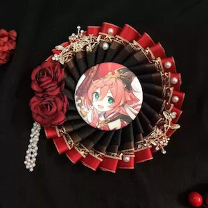 Ita Bag Badge Rosettes, Itabag Backpack Pin Decorations, Anime Badge Holder Decoration Accessory,Suitable for 55-68mm pin badges.
