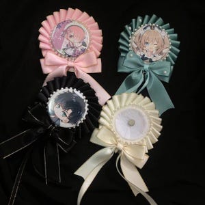Pin Badge Rosette,Ita Bag Badge Rosettes,Itabag Backpack Pin Decorations, Anime Badge Holder Decoration Accessory for 55-58mm Badge