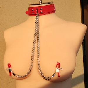 Nipple Clamps Body Chain Necklace for Women,Adjustable Stainless Steel Faux Body Piercing Non-Piercing Body Clip Jewelry,Fake Nipple Rings