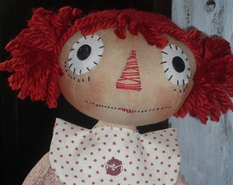 Primitive Raggedy Ann INSTANT DOWNLOAD PATTERN #153 My Favorite Annie