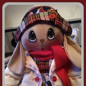Primitive Raggedy 17" Winter Bunny #185 SNOW FLURRIES Instant DOWNLOAD Pattern new 2021