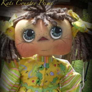 Muñeca Primitiva Carlie y Freida Raggedy Style PATRON #129 E-PATTERN