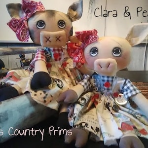 Primitive Kuh und Schwein Puppe MUSTER SOFORT DOWNLOAD 178 Clara und Pearl