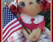 Primitive Raggedy Ann ePATTERN INSTANT DOWNLOAD Patriotic Anne #161