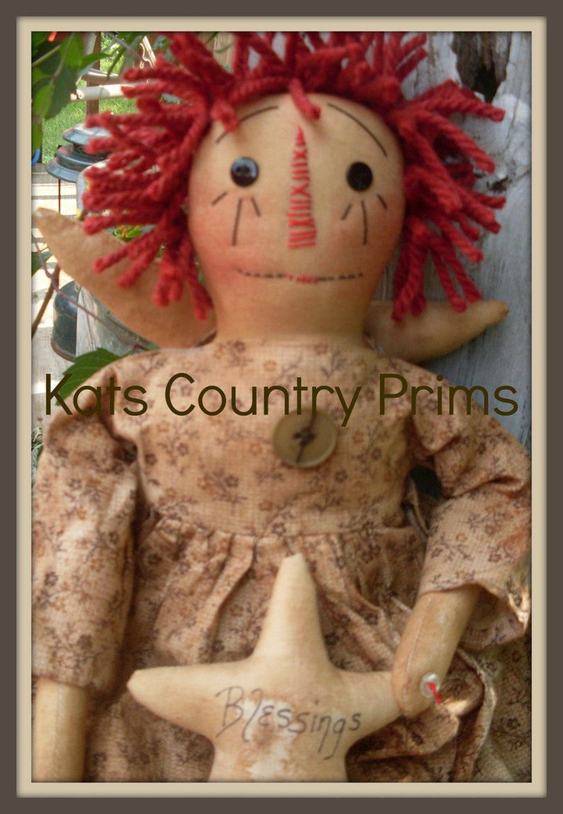 Primitive Raggedy Ann style Blessings Anne ePATTERN 162 INSTANT DOWNLOAD image 2