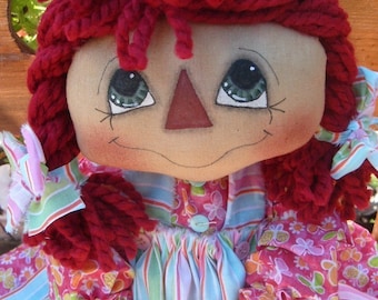 INSTANT DOWNLOAD Sweet Pigtail Annie Raggedy Ann style doll PATTERN 102