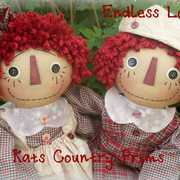 Primitive Raggedy Ann and Andy EPATTERN #160 Instant Download