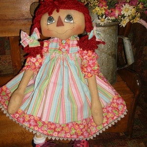 INSTANT DOWNLOAD Sweet Pigtail Annie Raggedy Ann style doll PATTERN 102 image 2