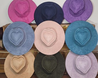 Herz Krone Fedora: Cowboyhut aus Wildleder, Junggesellinnenabschied