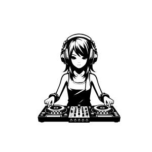 Mädchen DJ, Vektor, SVG und PNG