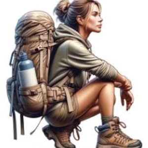 Women Hiking (PNG and SVG format)