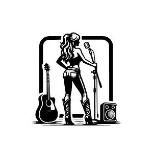 Art féminin, art vectoriel, autonomisation, groupe de musique, instrument, chanteuse de country