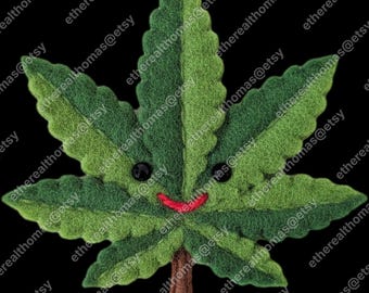 Digital Image of a hemp leaf 2