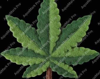 Digital Image of a hemp leaf