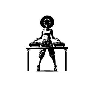 Leistungsfähiger DJ-Künstler im SVG- und PNG-Format
