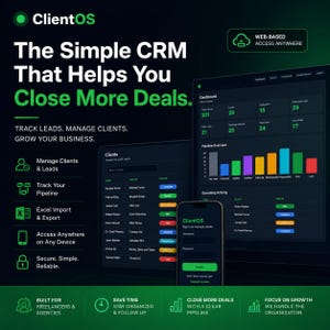 ClientOS: software CRM/di tracciamento dei lead, dashboard di gestione clienti (basata sul web)