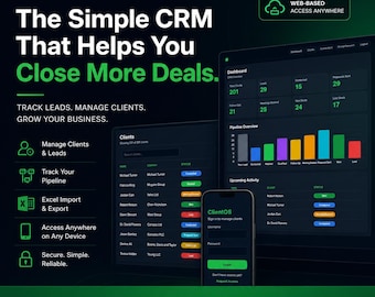 ClientOS CRM | Lead Tracking Software, Client Management Dashboard (Web-Based)