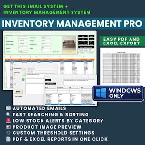 Inventory Management System Pro | Excel VBA Tool with Email & PDF Automation
