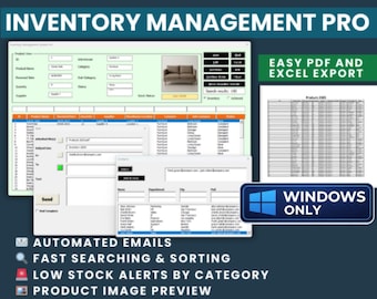 Inventory Management System Pro | Excel VBA Tool with Email & PDF Automation