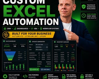 Custom Excel Automation System | VBA Dashboard, CRM, Inventory, Invoice & Business Workflow Solution