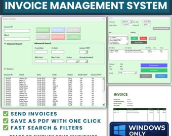 Excel Invoice Template | Small Business Billing Tracker (Digital Download)