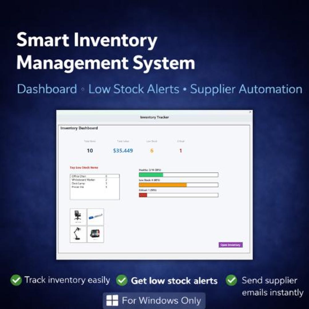 Smart Inventory Management System | Dashboard, Low Stock Alerts ...