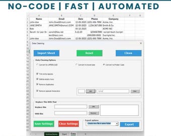Excel Data Cleaning Tool: No-Code VBA Automation (PDF Guide Included)