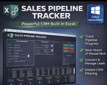 Excel CRM Sales Pipeline Tracker | VBA Automation (Windows Only)