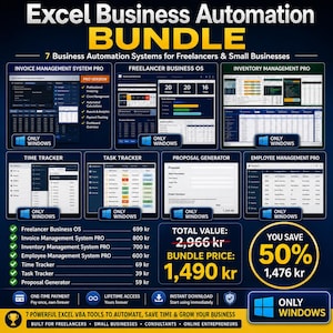 Excel Business Automation Bundle | 7 VBA Systems (Windows Only)