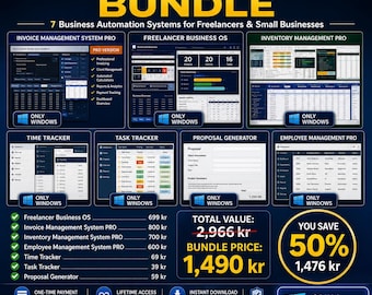 Excel Business Automation Bundle | 7 VBA Systems (Windows Only)