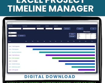 Excel Project Timeline Template: VBA Macro Dashboard (Digital Download)