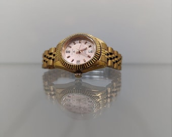 Sekonda Ladies&#39; Rose Gold Plated Diamond Set Bracelet Watch