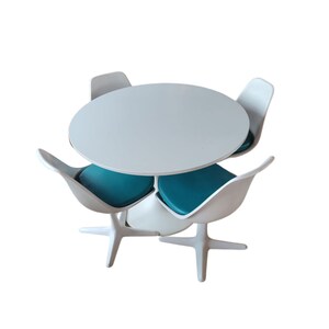 Original Mid Century Dining Set with Swivel Chairs by Maurice Burke for Arkana