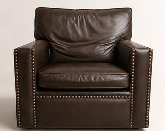 Vintage Restored Leather Armchair - Handmade in Chelsea Bordeaux