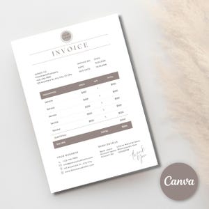 Invoice Template for Beauty Businesses | Editable Canva Template | Beauty Salon Forms | Esthetician, Lash Artist Invoice