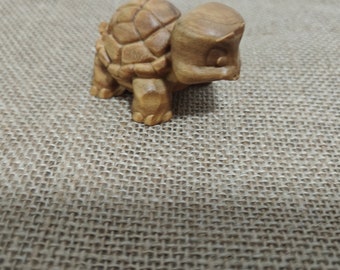 Handmade wooden tortoise animal sculpture exquisite home and car decoration, birthday gift