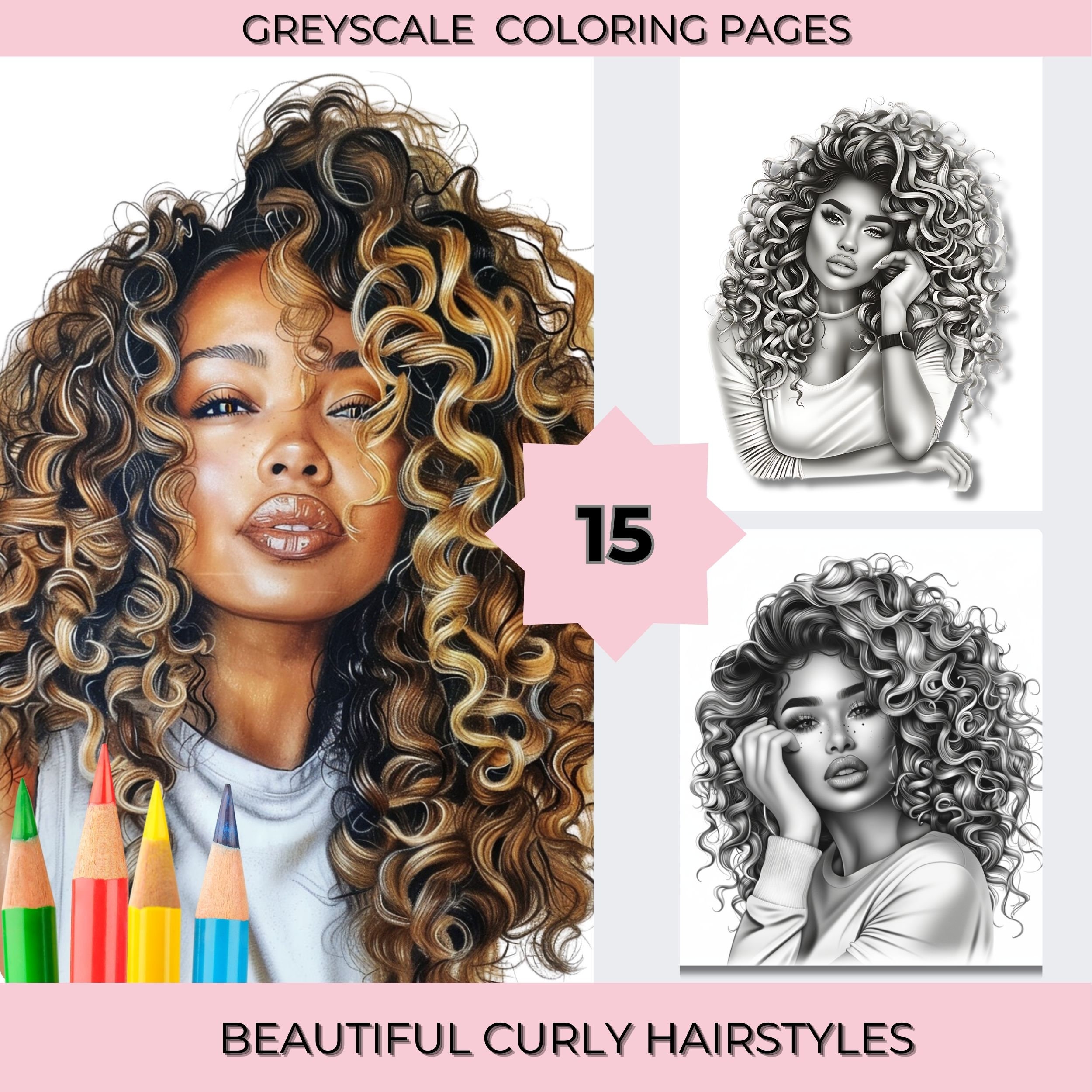 Curly hairstyle - Etsy Österreich, image size:2500x2500