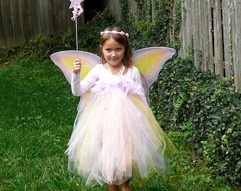 Halloween Fairy Princess Tutu Dress Wings, Wand, Headpiece