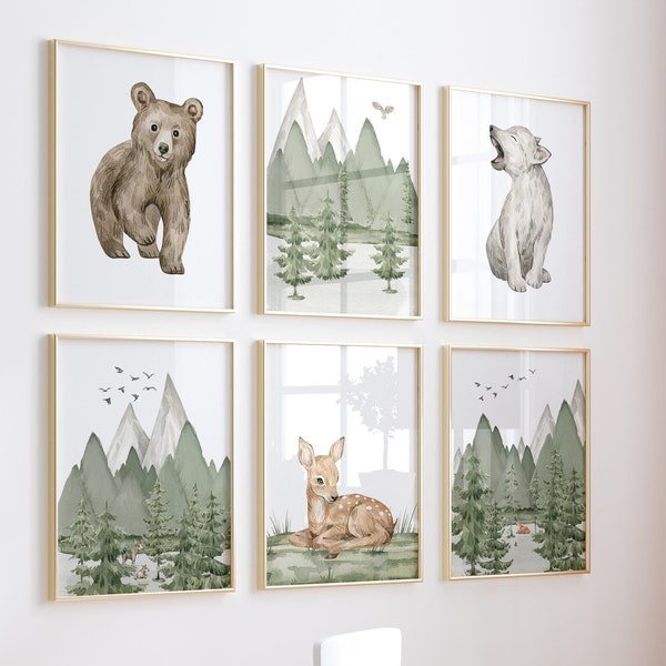 Forest Animal Prints Etsy